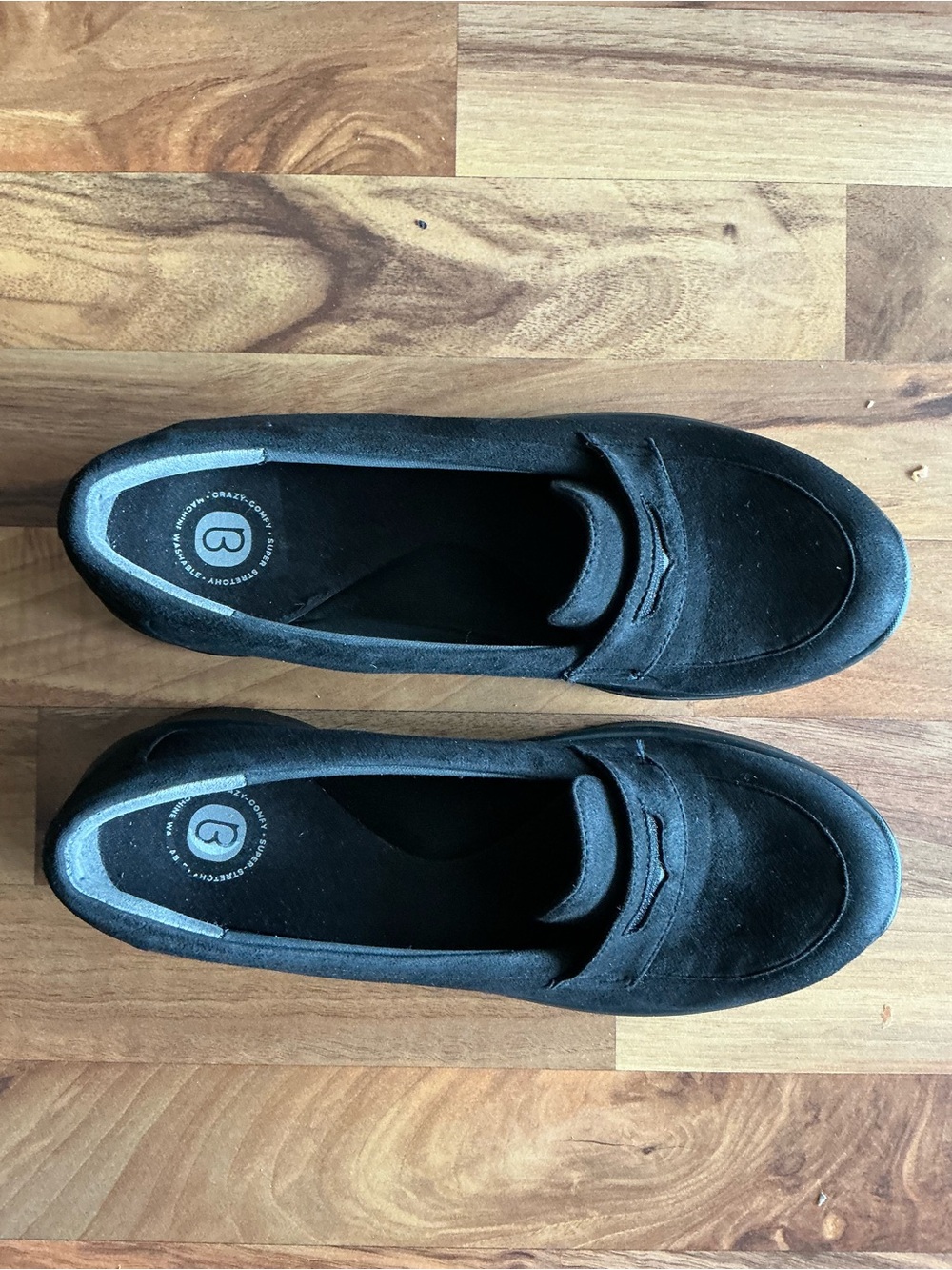 Bzees Black Slip-On Loafers